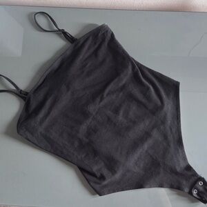 Garage Black Bodysuit with Detachable Straps